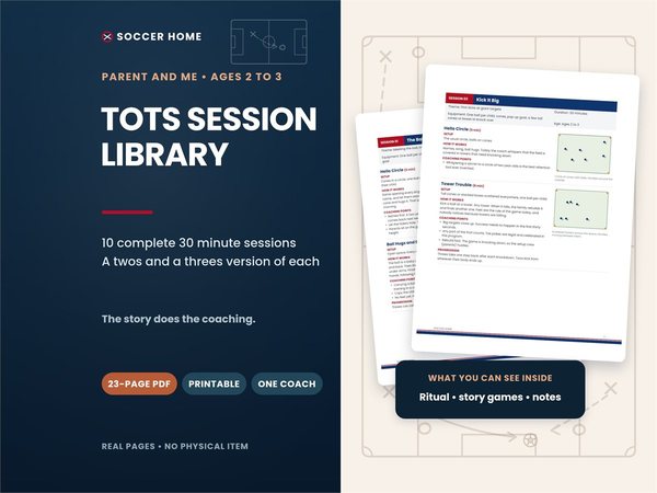 Cover image for the Tots Session Library (Ages 2 to 3) from Soccer Home